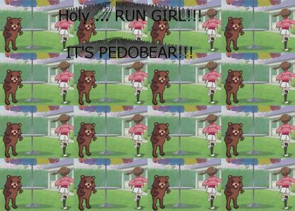 Pedobear chases another Japanese anime girl