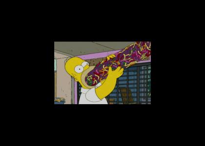 Homer engulfs a neverending worm
