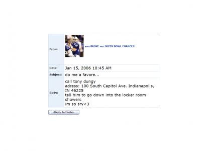 Peyton Manning Myspace Suicide (Updated)