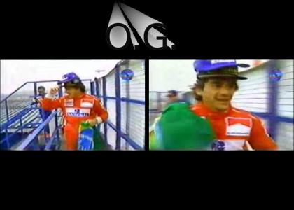 Senna is gangsta because he wears 2 hats to the podium