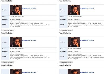 River Phoenix Myspace Suicide