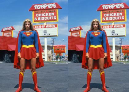 Supergirl Hangs Out at Popeye's