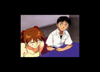 Shinji Jerks Off in Front of Asuka