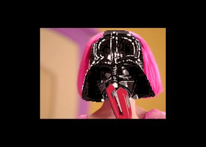 Darth Stapler brushes his teeth with a stapler