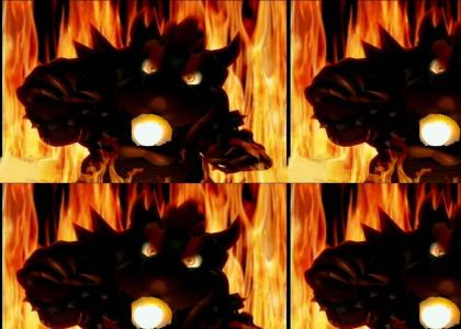 Bowser summons a fire spirit!