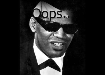 Ray Charles Stares Into ... Oops.