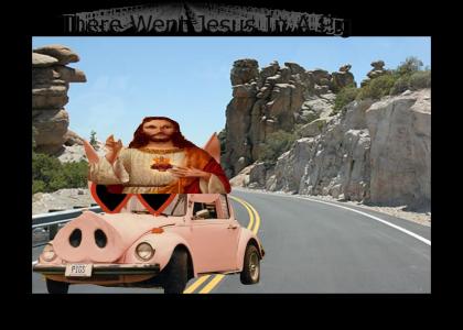 There Went Jesus In A Pig