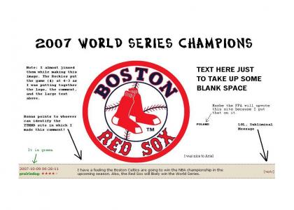 Boston Red Sox - 2007 World Series Champions!