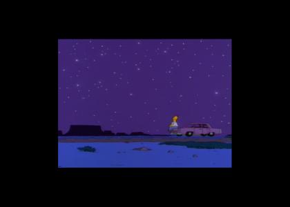 Homer gazes at the stars