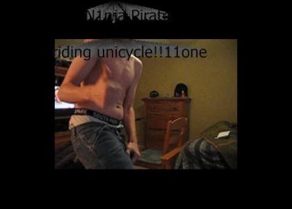 N1nja Pirate rides Unicycle