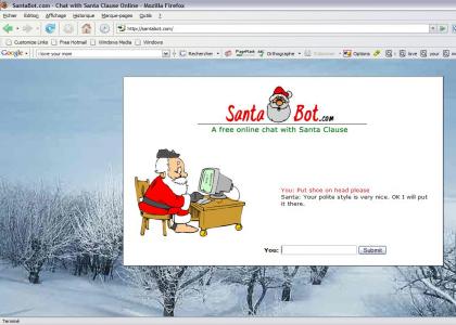 Santa Bot puts shoe on head