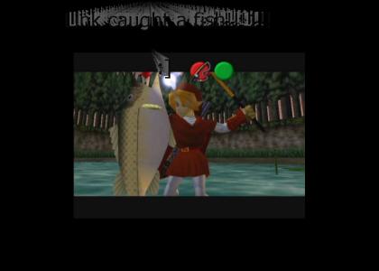 Link caught a fish! :]