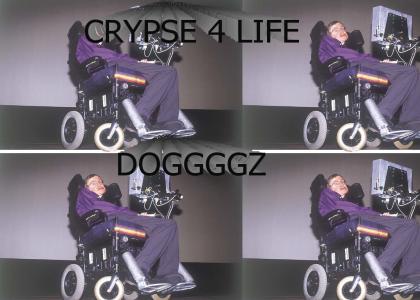 steven hawking with teh crypse to