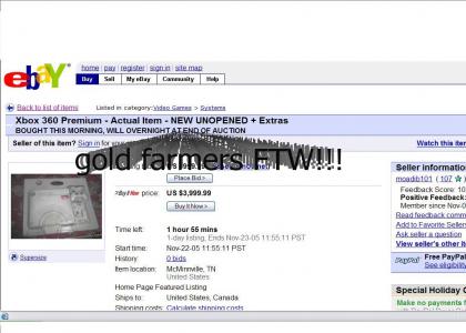 XBox 360 buyers = gold farmers