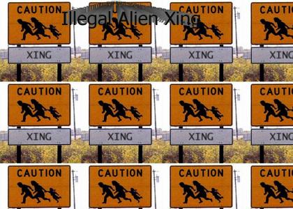 Caution: Illegal Alien Xing