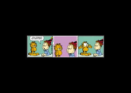 A strip with garfield's lines edited out.