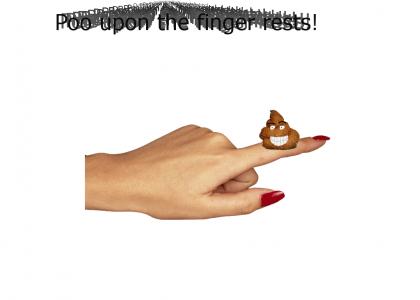Poo upon the finger rests