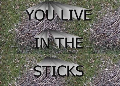 YOU LIVE IN THE STICKS