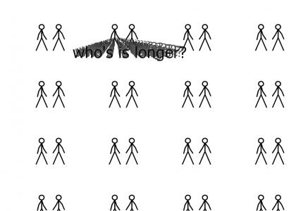 Which stick figure has the longest stick?