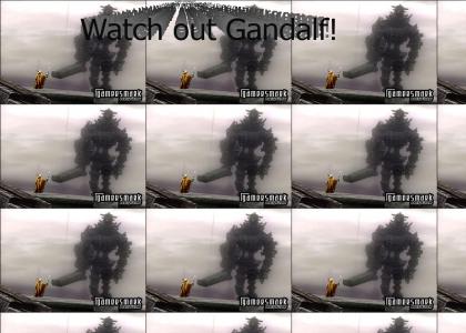 Gandalf tries to stop shadow of colossus