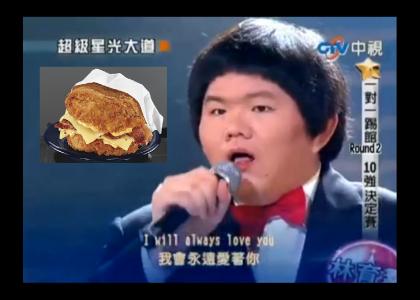 Lin Yu Chun Will Always Love KFC Double Down!