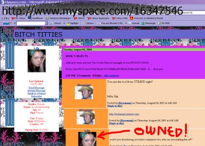 LEAH'S MYSPACE GETS OWNED AGAIN!