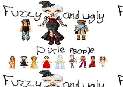 fuzzy creations that are ugly pixel people