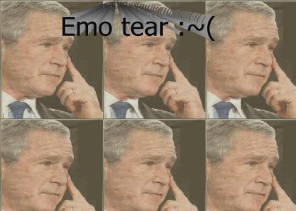 George Bush crys emo tears