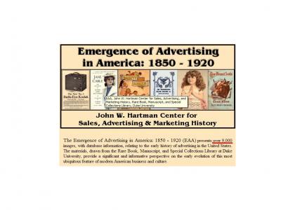 The Emergence of Advertising in America is....