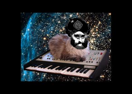 Keyboard Mohammed flies trough Space