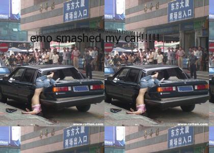 emo smashed my car!!!