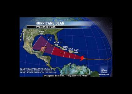 Hurricane Dean's Projected Path 8-17-07