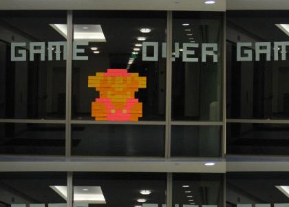 Post-It Mario gets a Game Over