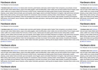 Wikipedia knows all about hardware stores