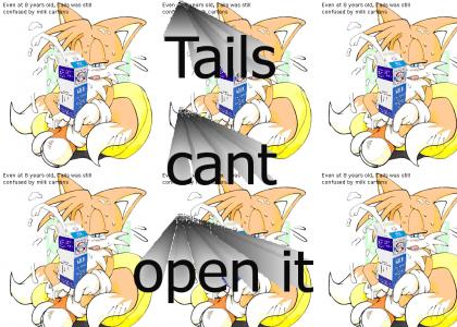Tails caught spilling his milk
