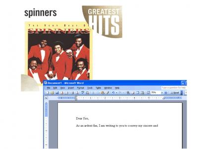 I'm writing the Spinners.