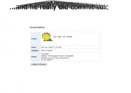 Ralph Wiggum Myspace Suicide