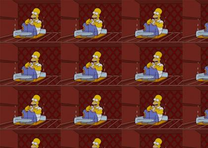 Homer is eating himself