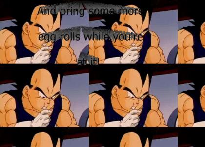 vegeta likes his eggrolls