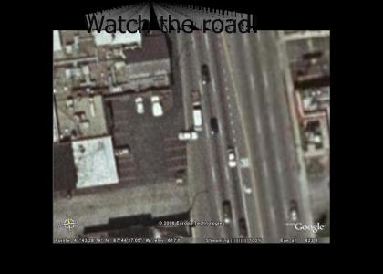 Google Earth Catches Car Crash