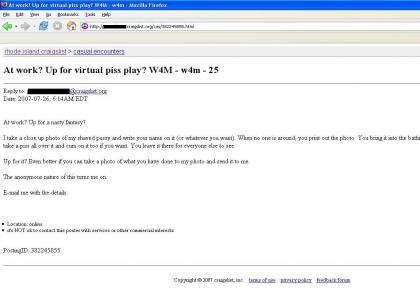 Even by CraigsList standards, this one was a real curveball.