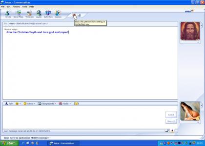 Could you block Jesus on MSN!!!!!!!