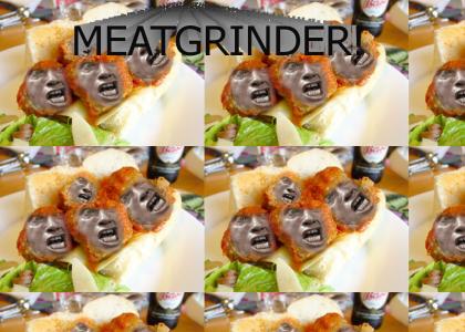 Arnold Trapped in Meat Grinder