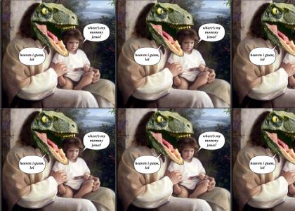 Raptor Jesus sure does love them little children!