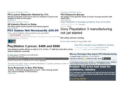 More Sony PS3 Bad News (updated 10/08/08)