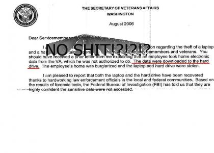 Veterans Affairs Letter, lol...