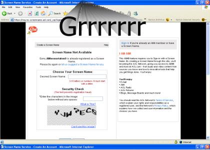 Getting a new AIM screenname is futile!