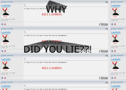 LAMBDA LIED - do not really kill him