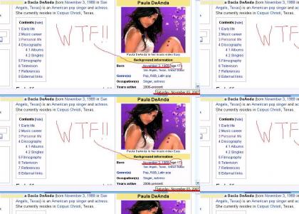 Wikipedia fails with Paula DeAnda's age