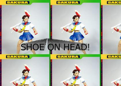 Shoe on head action figure!